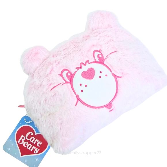 Care Bears X Primark Cheer Bear Plush Faux Fur Cosmetic Vanity Makeup Bag - Picture 2 of 5